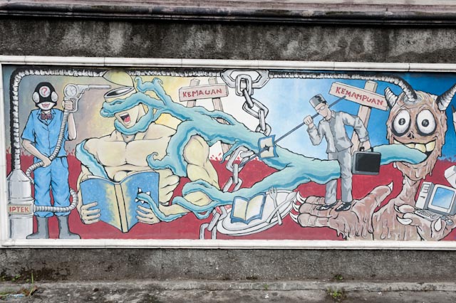 Fresque murale, Yogyakarta, Java © ppc