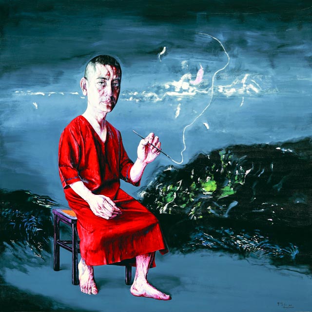 Zeng Fanzhi, Self-portrait, 2009 © www.philippepataudcélérier.com - Photo prise au Musée d'Art Moderne de Paris, 2013