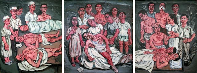 Zeng Fanzhi, Hospital Triptych N°2, 1992 © Studio Zeng Fanzhi