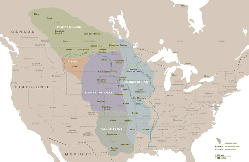 Les tribus des Plaines du début du 19 e s. jusqu'aux années 1850  © musée du quai Branly : Wilmotte & Associés et e/n/tdesign